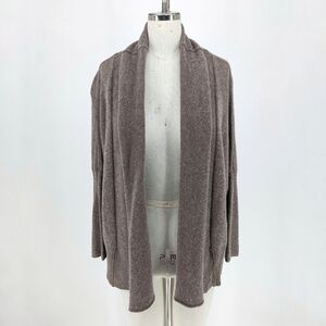Women's Cashmere Open Front Cardigan Brown S/M fall winter rustic preppy office